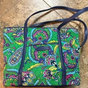 Vera Bradley Green Paisley Tote Bag
